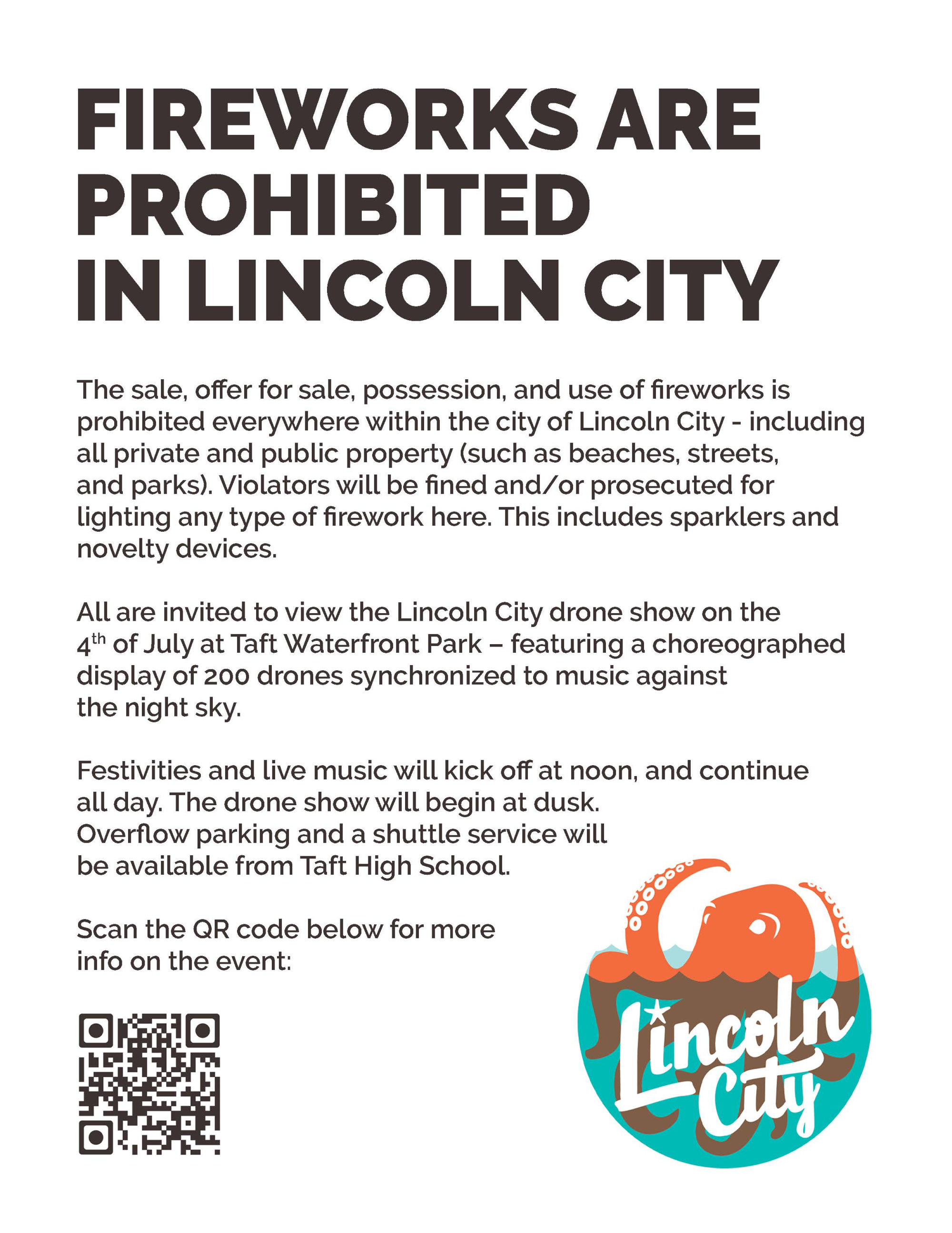 Lincoln City Fireworks Flyer
